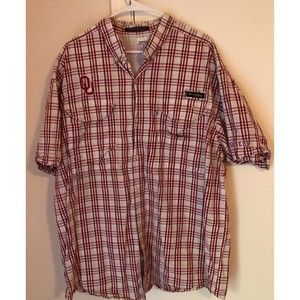Columbia Mens Omni Shade Button Down Shirt Multicolor Plaid Short Sleeve XL